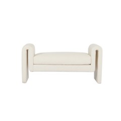 BENCH BOUCLE CREAM 130    - CHAIRS, STOOLS